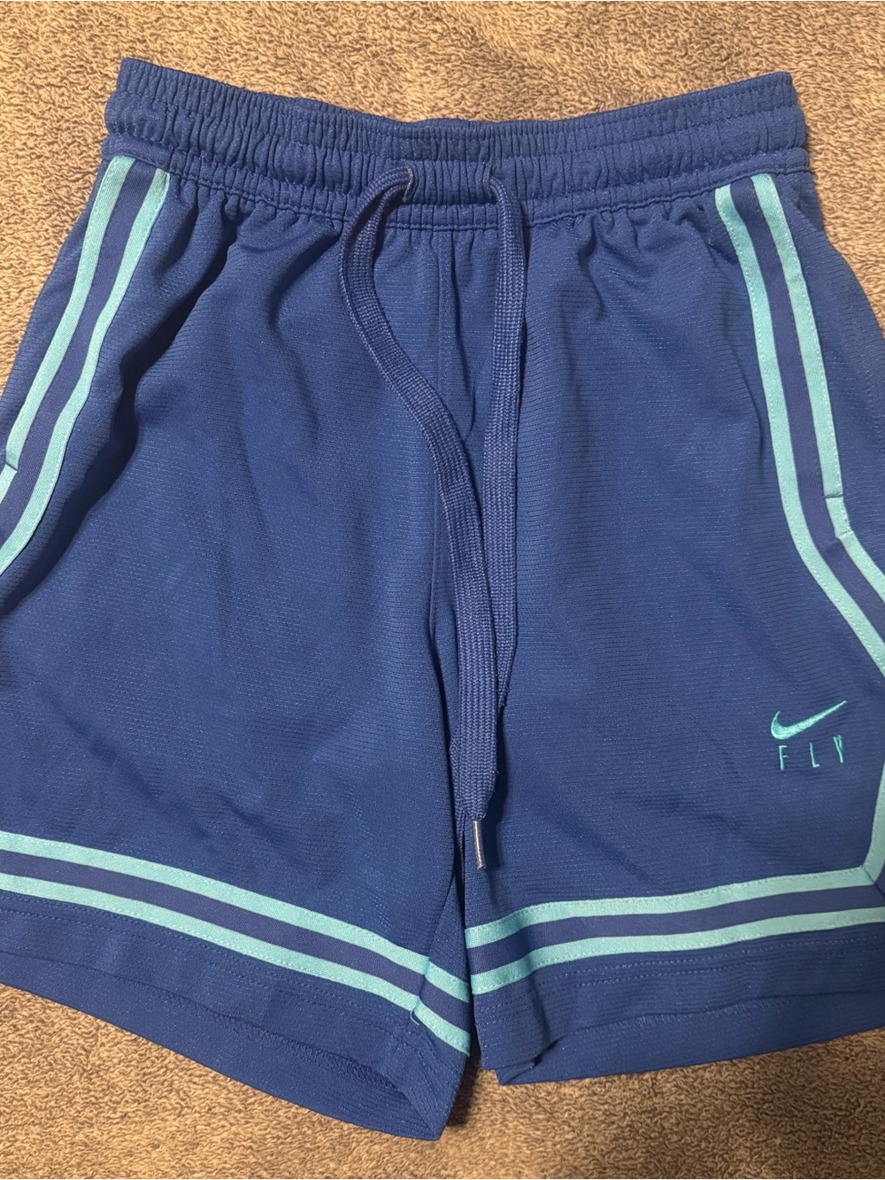 Nike Women’s Navy Athletic Shorts with Teal Accents